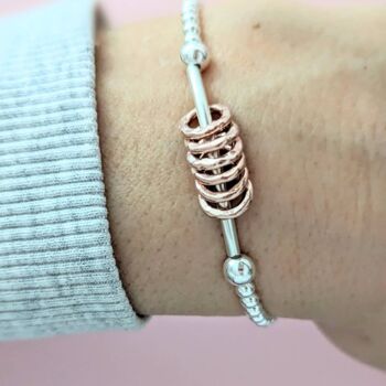 Sterling Silver Milestone Birthday Noodle Stretch Bracelet, 4 of 9