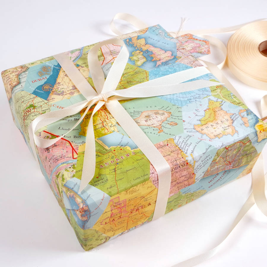 Original Patchwork Map Luxury Wrapping Paper 