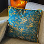 Luxury Super Soft Velvet Cushion Rainforest Teal With Optional Piping, thumbnail 3 of 9