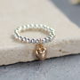 Beaded Stretch Heart Charm Ring, thumbnail 5 of 8