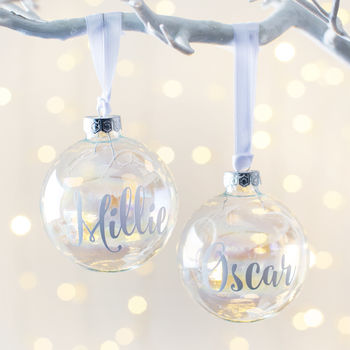 Personalised Iridescent Christmas Bauble, 2 of 4