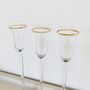 Set Of Three Vintage Tall Glass Candlesticks, thumbnail 4 of 8