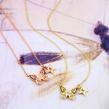 Butterfly Personalised Necklace By J&S Jewellery | notonthehighstreet.com