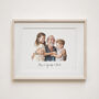 Anniversary Family Portrait Gift – Hand Drawn Watercolor Art Print, thumbnail 3 of 10
