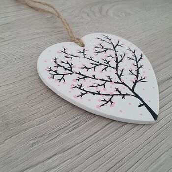 Cherry Blossom Design Heart Shaped Wall Hanging, 5 of 5