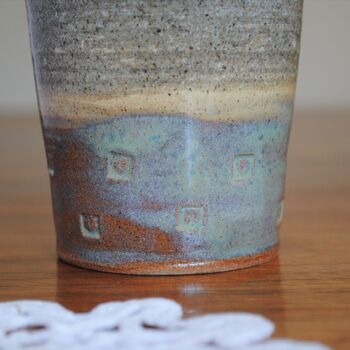 Stoneware Mug Tumbler Turquoise Or Navy Blue, 3 of 8