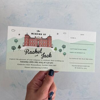 Wedding Venue Bespoke Illustration Luggage Tag, 11 of 12