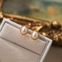 Loraine Ivory Gold Pearl Crown Ball Charm Gift Earrings, thumbnail 1 of 5