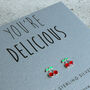Cherry Sterling Silver Earrings, thumbnail 1 of 5