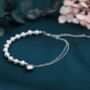 Freshwater Pearl And Heart Charm Beaded Bracelet, thumbnail 2 of 11