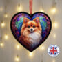 Pomeranian Stained Glass Effect Heart Suncatcher, thumbnail 1 of 5