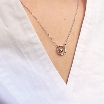 Ball Pendant Clavicle Necklace Sterling Silver, 7 of 8