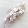 Rose Gold Floral Hair Comb, thumbnail 3 of 6