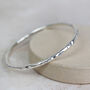 Sterling Silver Thick Hammered Bangle, thumbnail 1 of 5