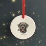 Dog Portrait Christmas Decoration, Gift For Dog Lover, thumbnail 1 of 12