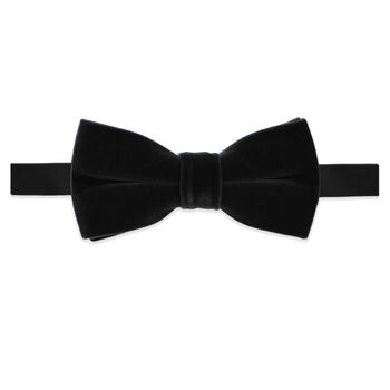 Mens Black Velvet Bow Tie And Pocket Square Set, 4 of 4