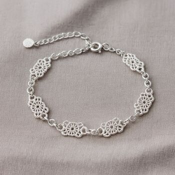 Sterling Silver Lace Link Bracelet, 2 of 5