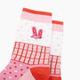 Embroidered Cowboy Boots Combed Cotton Socks In Pink, thumbnail 2 of 4