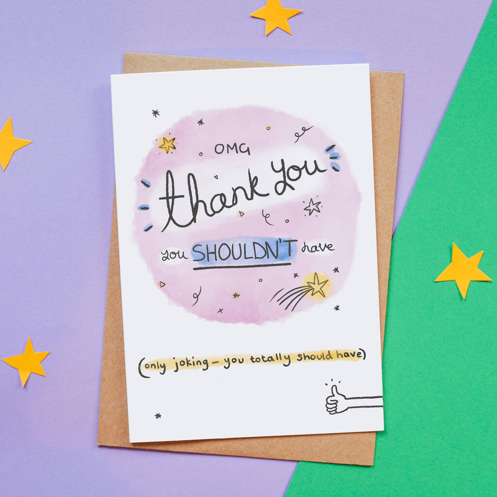 Omg Thank You Card By Alice Loveday | notonthehighstreet.com