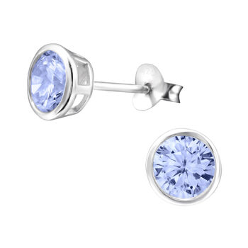21st Birthday Lavender Cz Silver Studs In A Gift Tin, 2 of 9