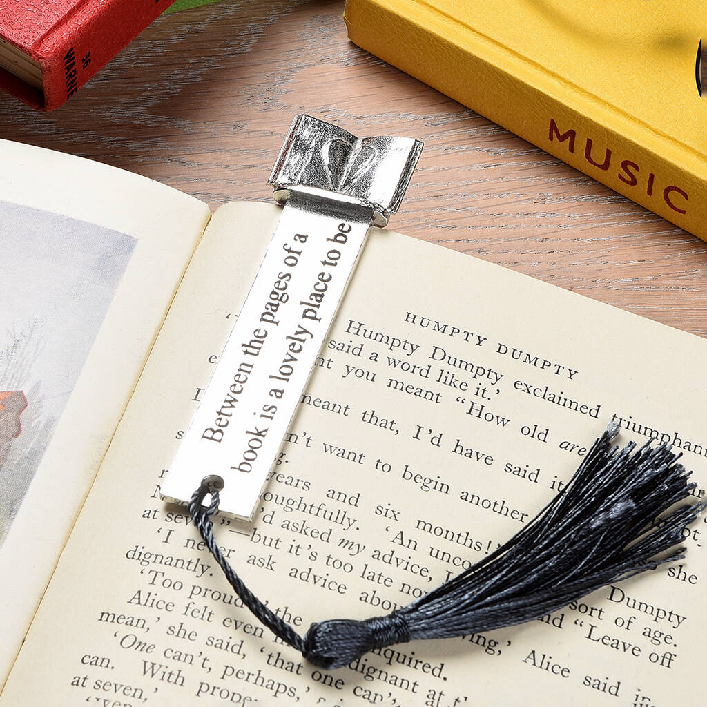 Book Lovers Pewter Bookmark By Glover and Smith | notonthehighstreet.com