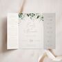 Emerald Foliage Gatefold Wedding Invitations, thumbnail 1 of 5