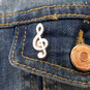 Gold Or Silver Treble Clef Lapel Pin, thumbnail 3 of 7