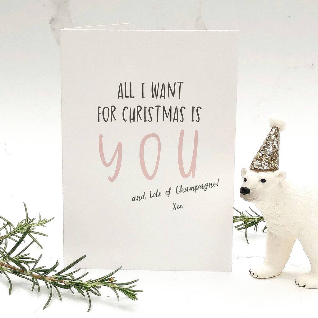 All I Want For Christmas Script Card By The Hummingbird Card Company All I Want For Christmas Script Card By The Hummingbird Card Company
