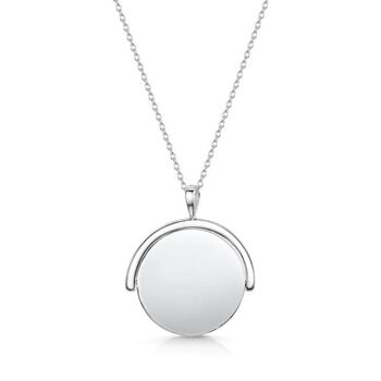 Personalised Sterling Silver Spinning Disk Necklace, 3 of 4