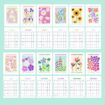 2023 Flower Garden Wall Calendar | A5 Hanging Calendar, 3 of 8