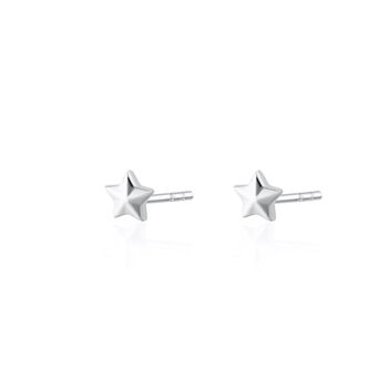 Sterling Silver Faceted Star Stud Earrings, 2 of 4