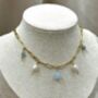 Aquamarine March Birthstone Tarnish Free Gold Plated Charm Necklace, thumbnail 2 of 5