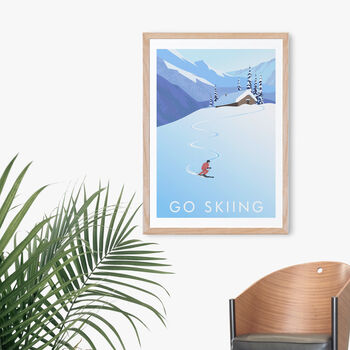 Go Skiing Travel Poster Art Print, 4 of 8