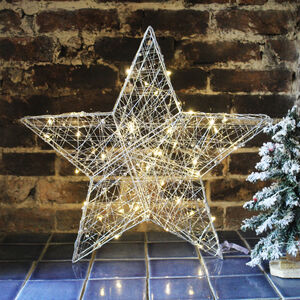 3d Wire Led Star Light Two Sizes By Lime Tree London