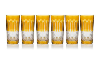 Set Of Six Birds Of Paradise Crystal High Ball Glasses, 3 of 5