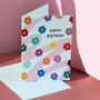 Colourful Floral Happy Birthday Card, thumbnail 2 of 2