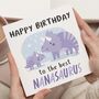 Dinosaur Birthday Card For Grandma And Nan, thumbnail 1 of 7