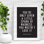 'A Little Spark' Robin Williams Quote Typography Print, thumbnail 5 of 5