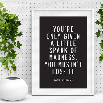 'A Little Spark' Robin Williams Quote Typography Print, 5 of 5