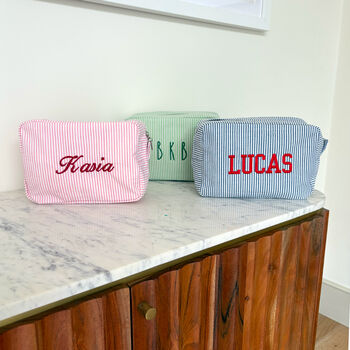 Personalised Stripe Make Up Bag, 5 of 9