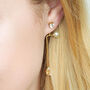 Bias Silver Plated Pearl Long Statement Earrings, thumbnail 5 of 6