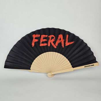 Handheld Feral In Red Folding Fan, 2 of 3