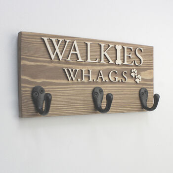 Personalised Walkie's And Names Dog Lead Holder, 2 of 12