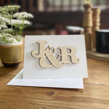 Personalised Entwined Letters Engagement Card, 2 of 9