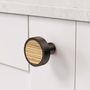 Bronze Cabinet Knobs With Wood Inserts For Cabinet Knobs For Cupboard Doors And Drawers. Solid Brass, thumbnail 5 of 7