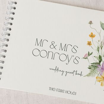 Personalised Dainty Summer Flowers Wedding Guest Book, 3 of 7