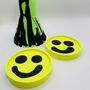 Smiley Face Coasters/ Trays Neon Yellow Set Of Two, thumbnail 8 of 12