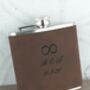 Personalised Soft Brown Leather Infinity Hip Flask, thumbnail 1 of 6