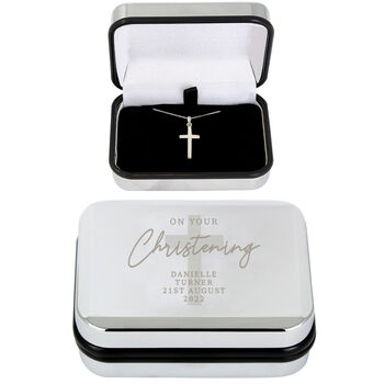 Personalised Sterling Silver Necklace And Christening Box, 3 of 3