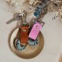 Custom Country Pink Leather Travel Keyring Gift Set, thumbnail 5 of 5
